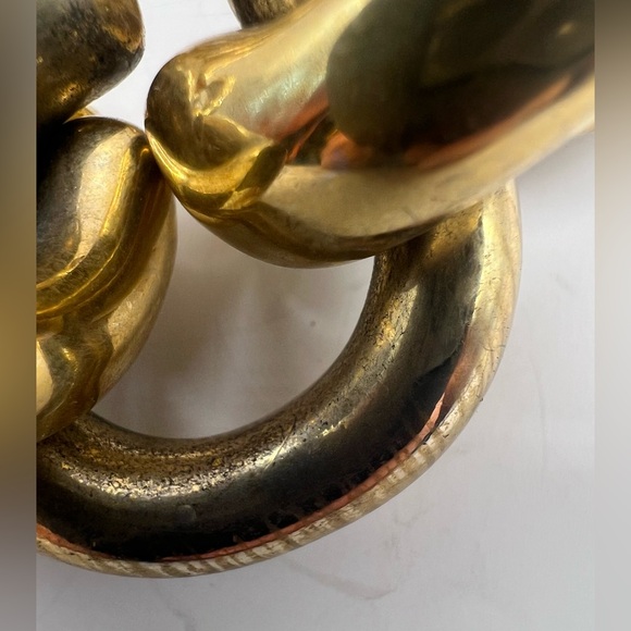 J. Crew Chunky Madewell Gold Tone Link Bracelet w/Toggle Clasp - Picture 4 of 9